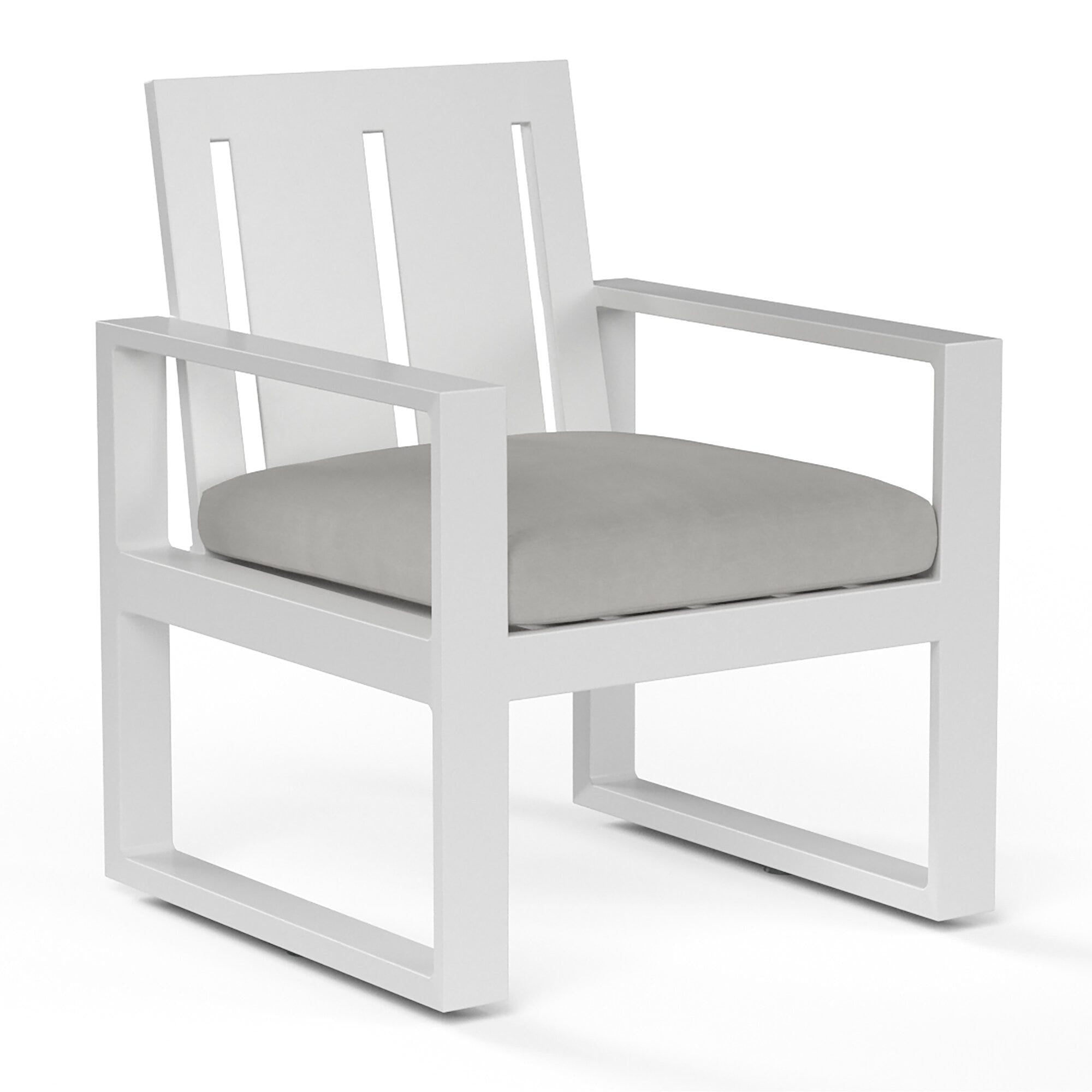 Newport Dining Chair in Cast Silver, No Welt