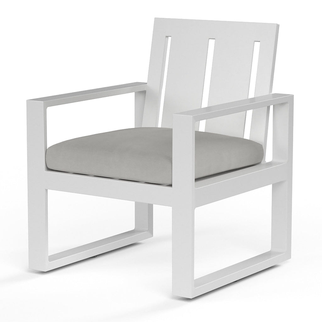 Newport Dining Chair in Cast Silver, No Welt