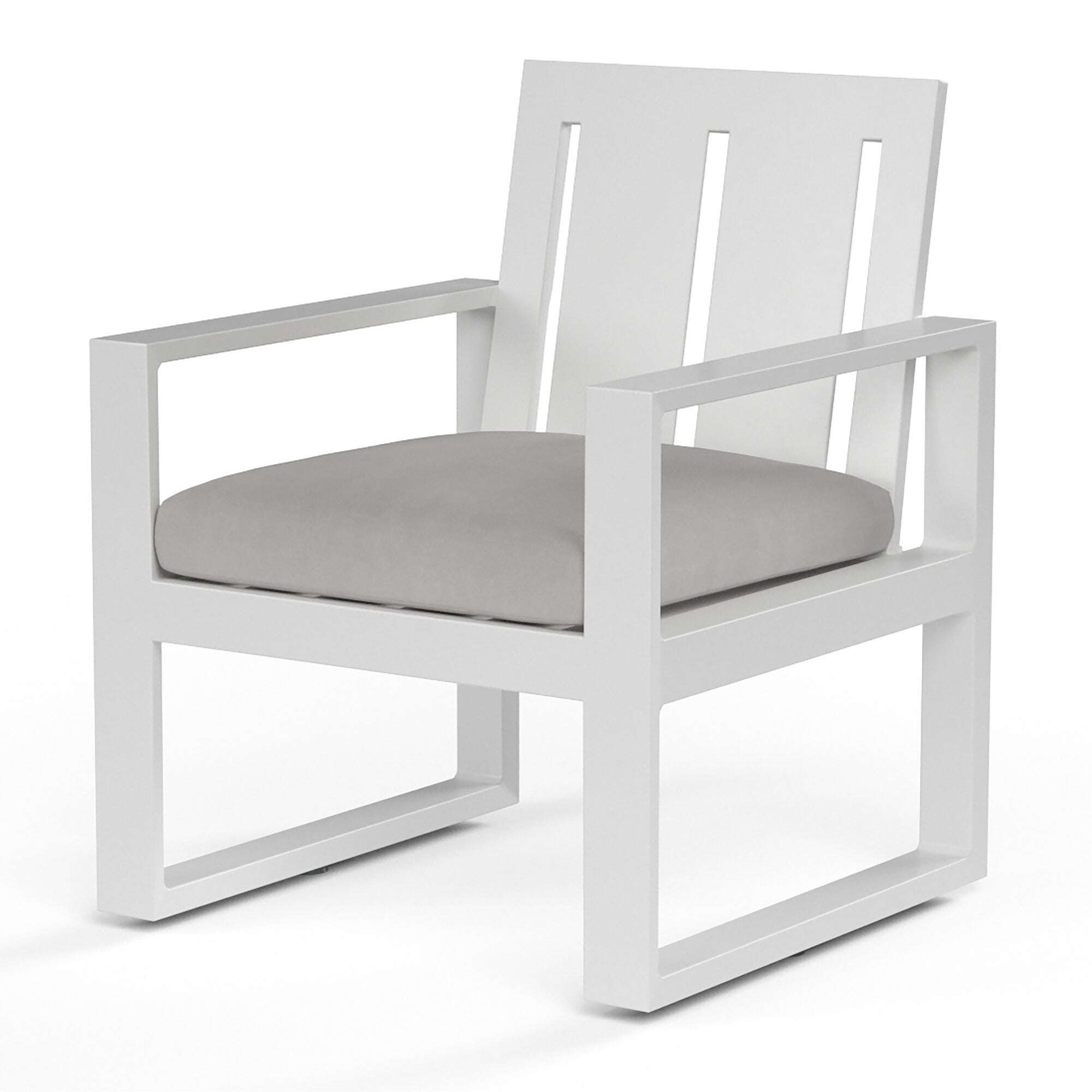 Newport Dining Chair in Cast Silver, No Welt