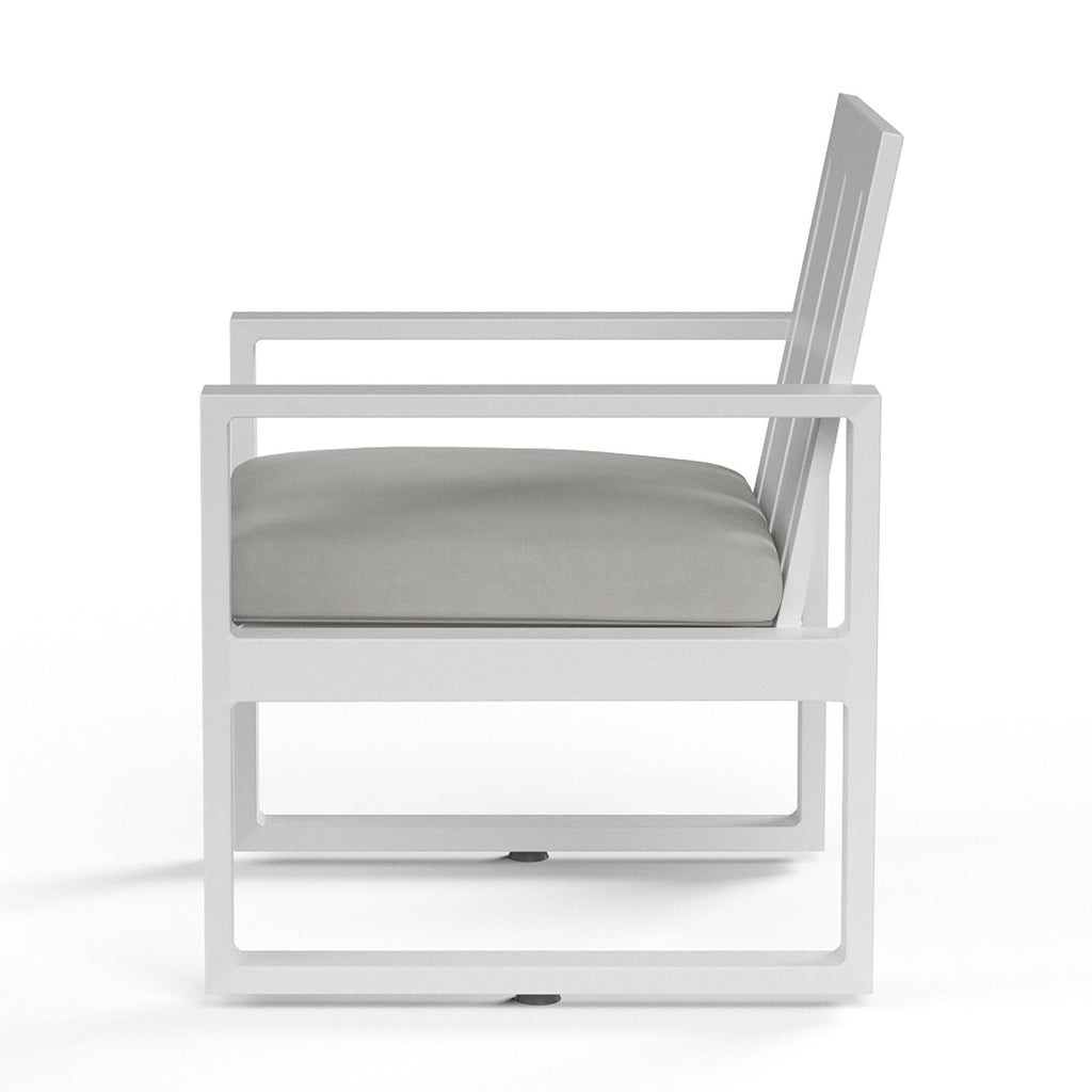 Newport Dining Chair in Cast Silver, No Welt