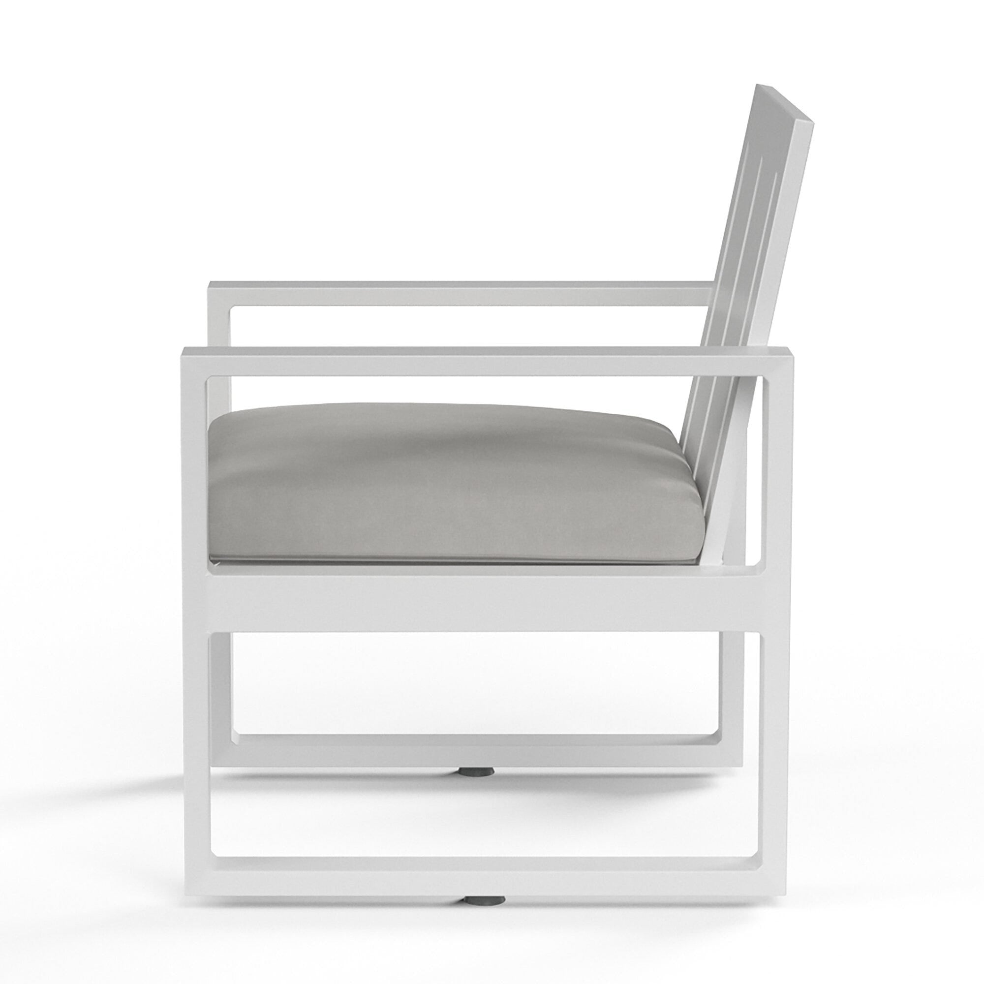 Newport Dining Chair in Cast Silver, No Welt