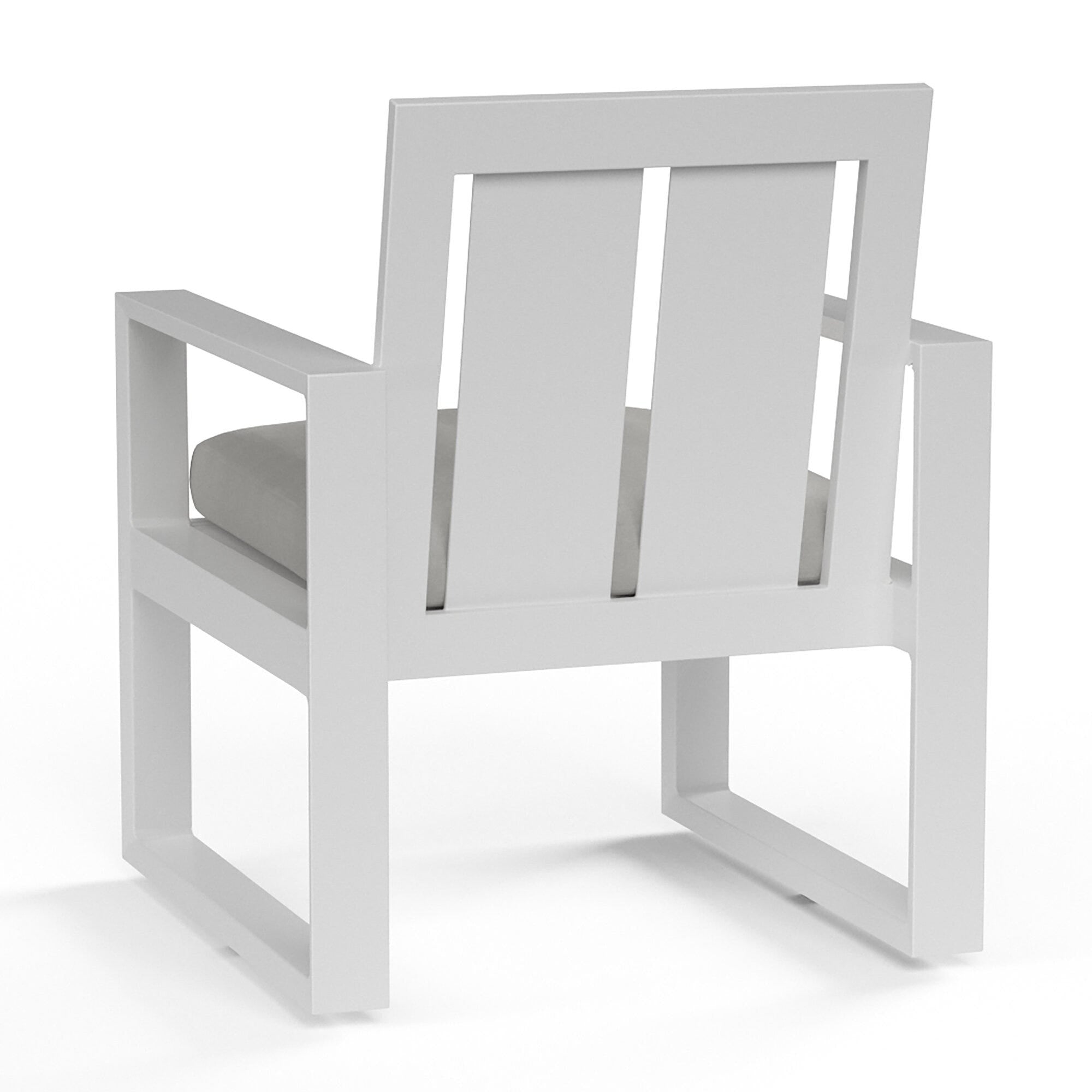 Newport Dining Chair in Cast Silver, No Welt