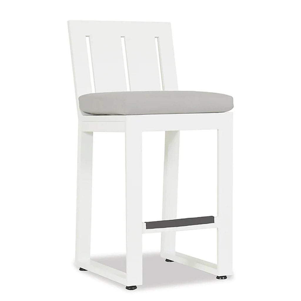 Newport Counter Stool in Cast Silver, No Welt