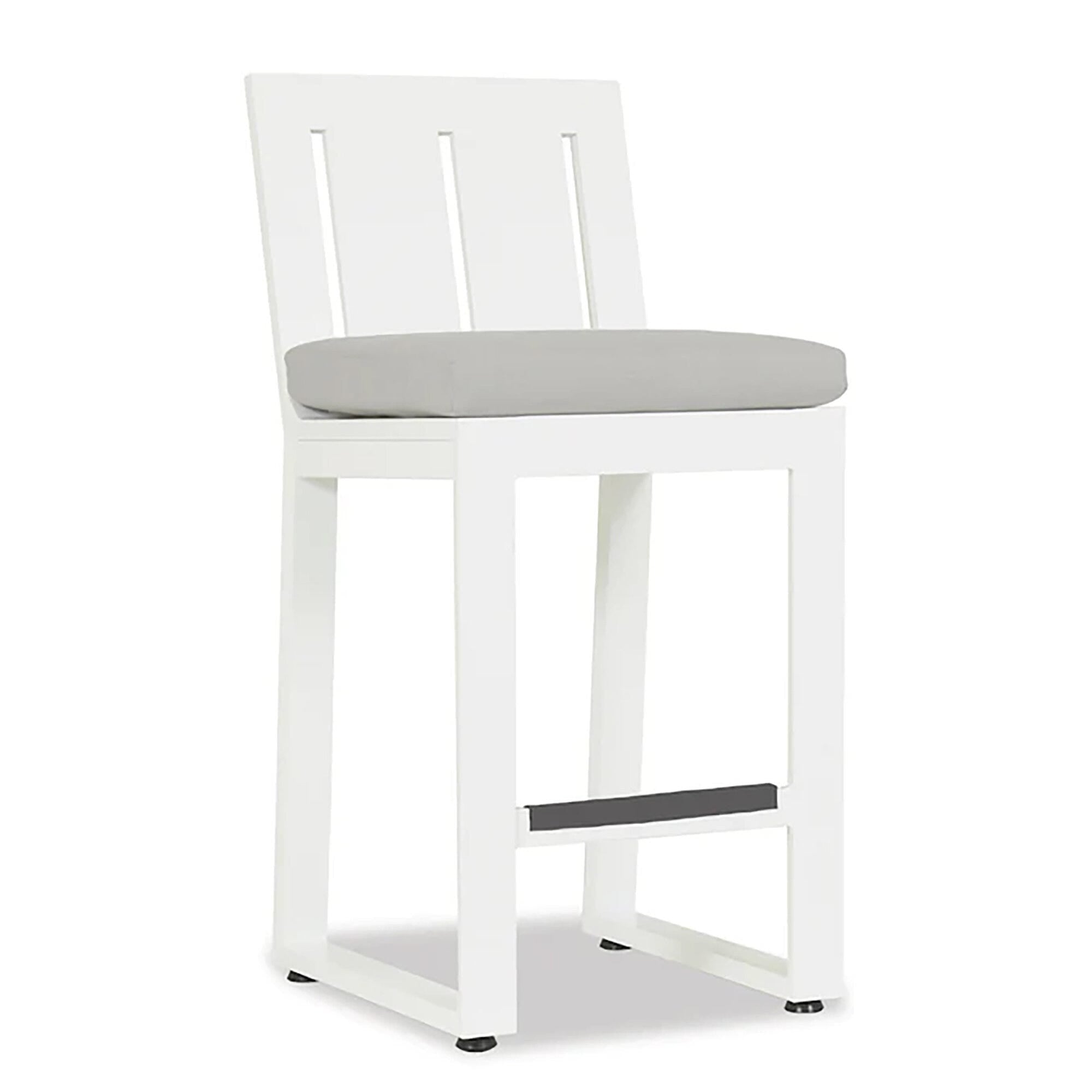 Newport Counter Stool in Cast Silver, No Welt