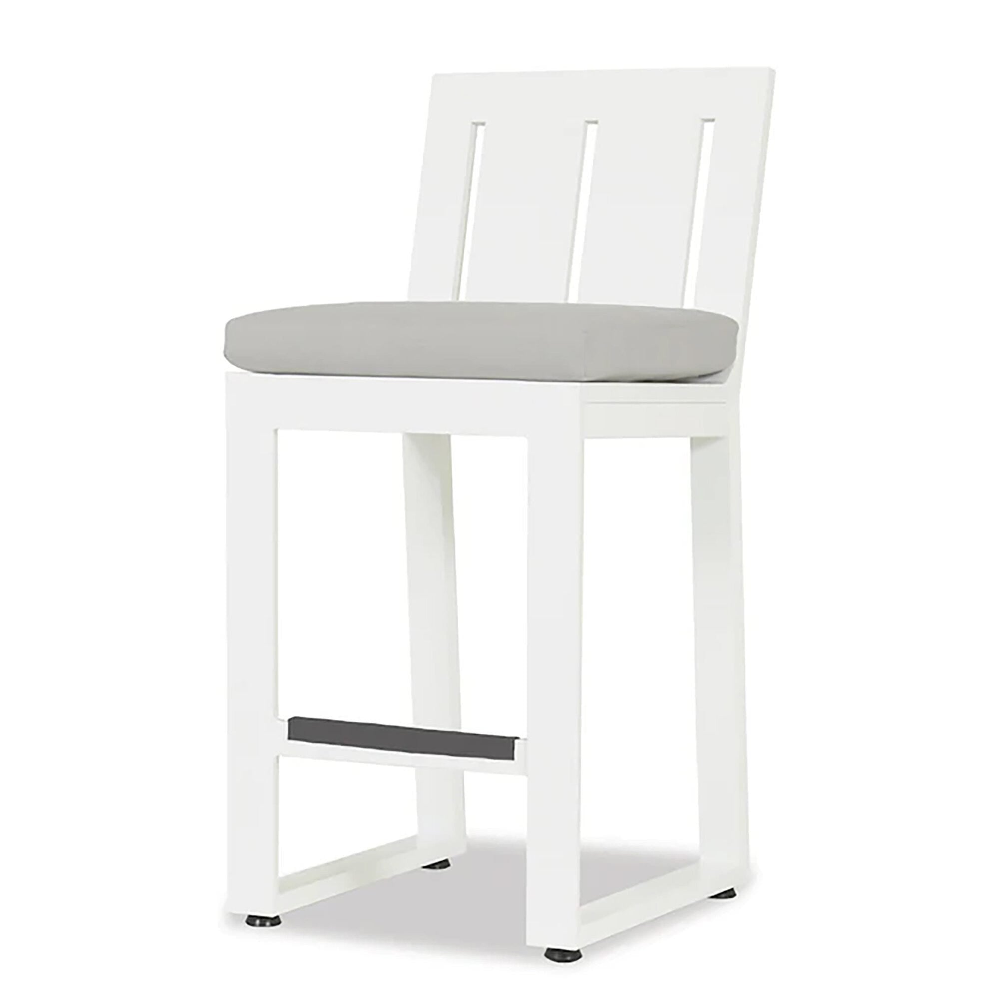 Newport Counter Stool in Cast Silver, No Welt
