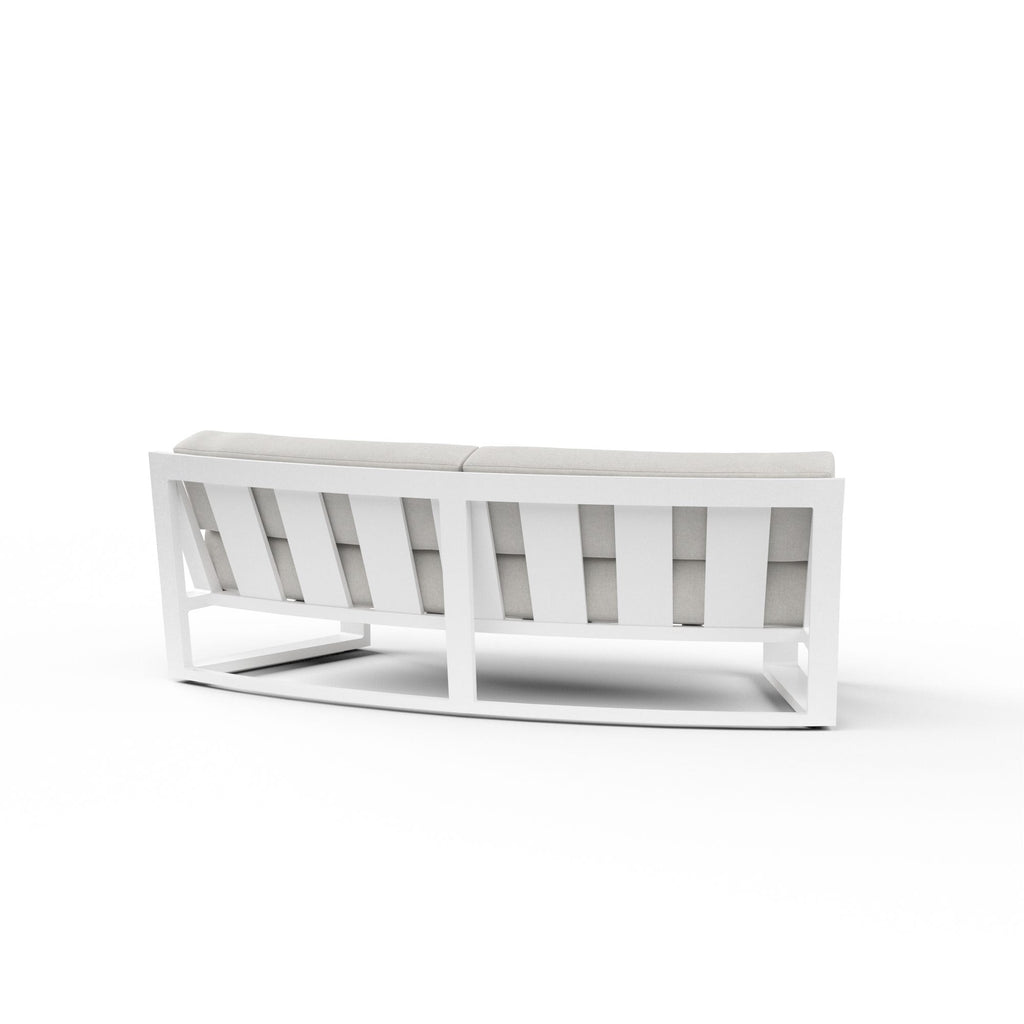 Newport Curved Sofa in Cast Silver, No Welt