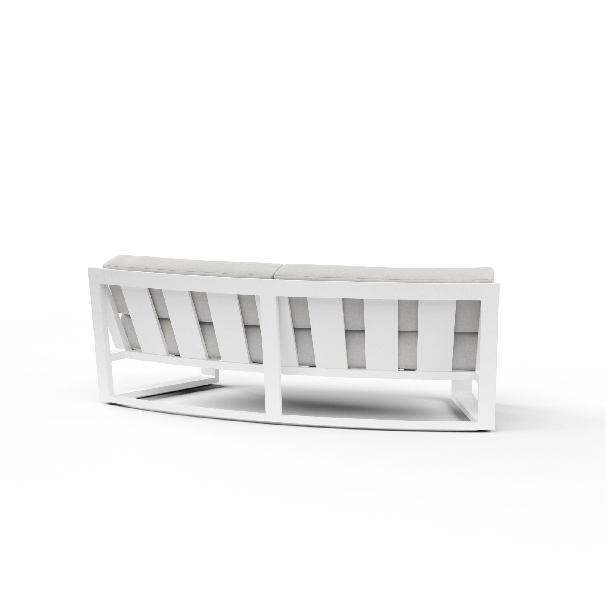 Newport Curved Sofa in Cast Silver, No Welt