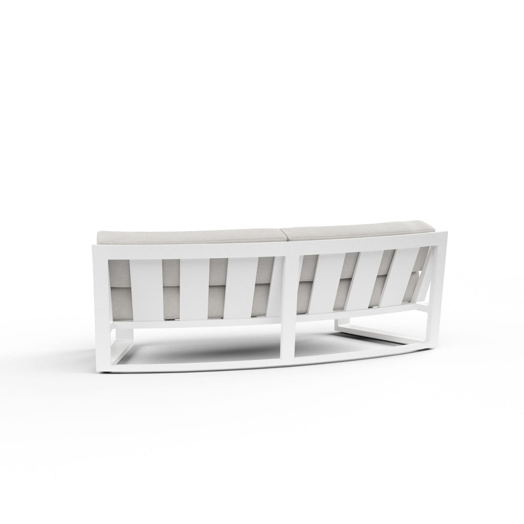 Newport Curved Sofa in Cast Silver, No Welt