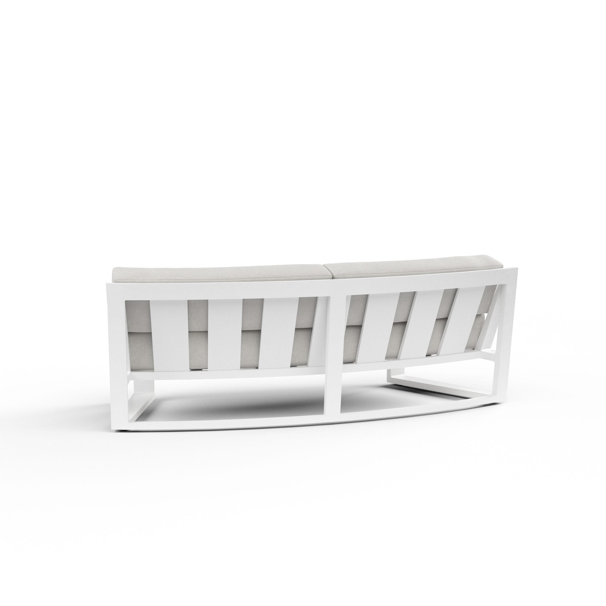 Newport Curved Sofa in Cast Silver, No Welt