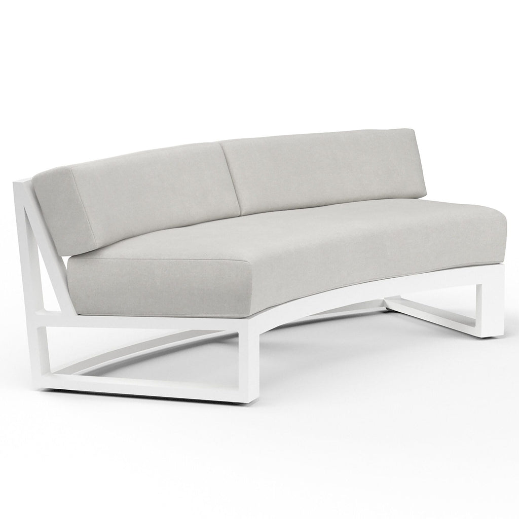 Newport Curved Sofa in Cast Silver, No Welt