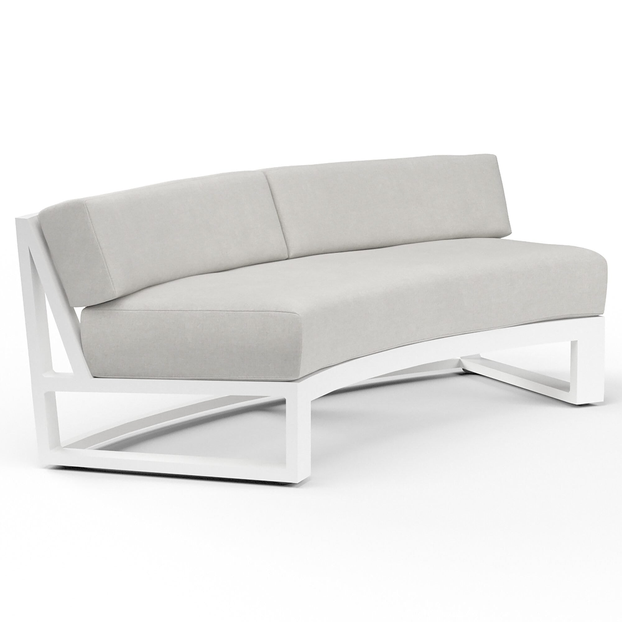Newport Curved Sofa in Cast Silver, No Welt