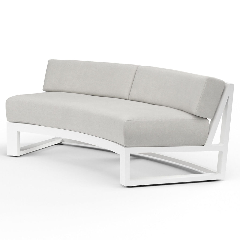 Newport Curved Sofa in Cast Silver, No Welt