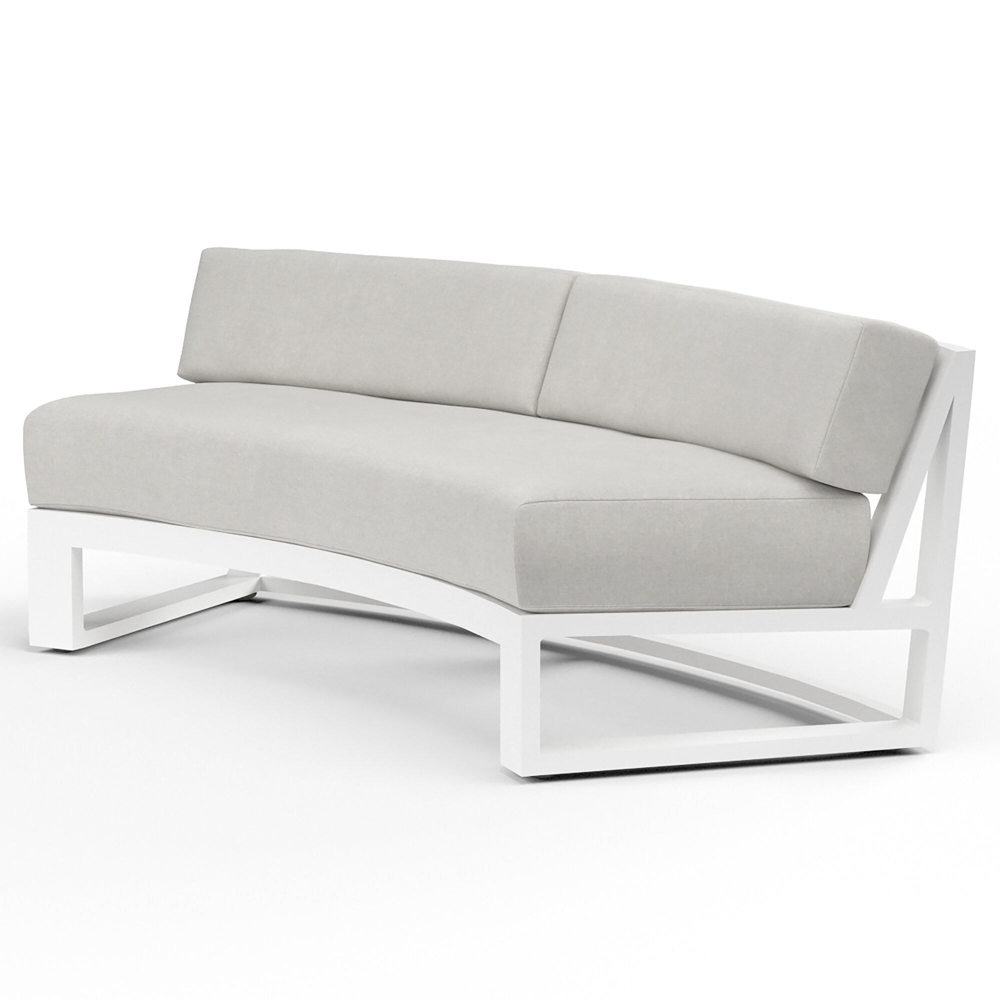 Newport Curved Sofa in Cast Silver, No Welt
