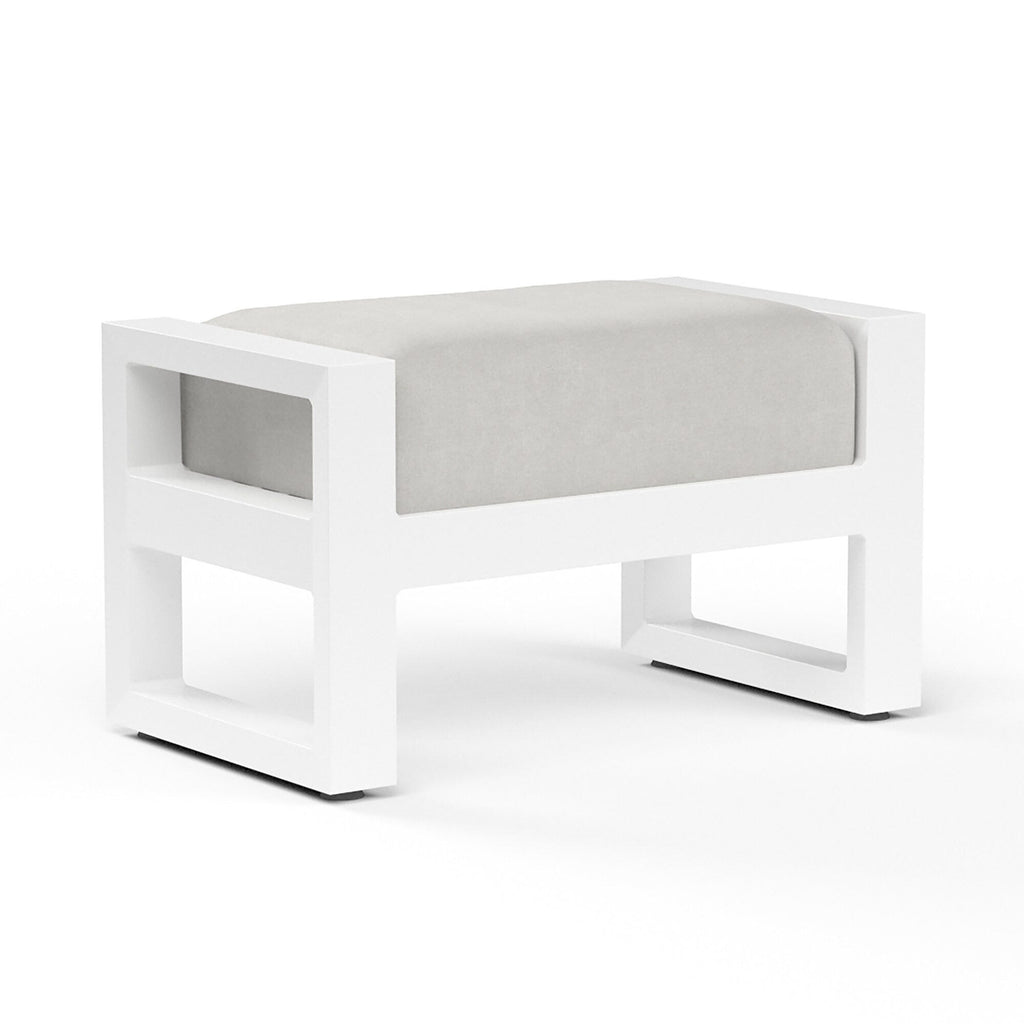 Newport Ottoman in Cast Silver