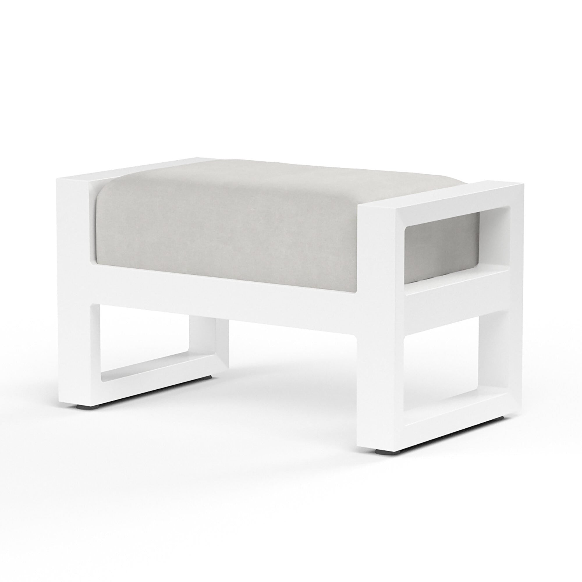 Newport Ottoman in Cast Silver