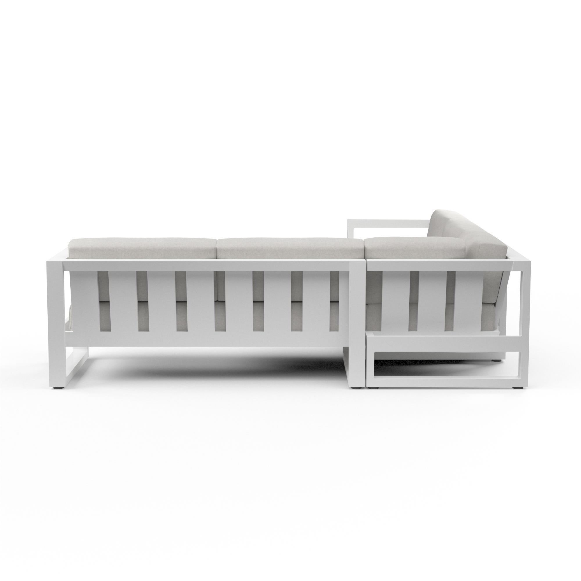 Newport Sectional in Cast Silver, No Welt