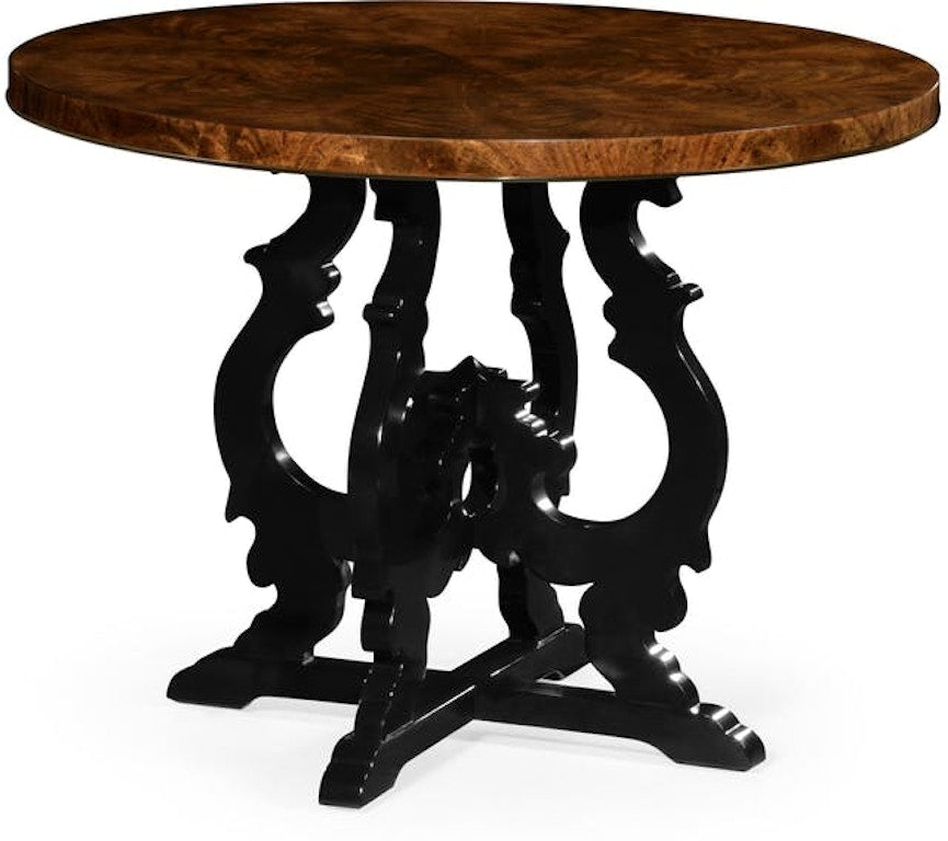 Issis Select Brown mahogany table with a black painted base. 42JC-495721-LBMJC191