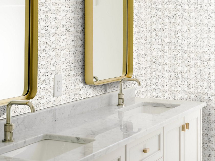 NOBLE PURSUIT BIG BASKETWEAVE WHITE TERRAZZO ROOM