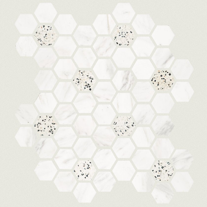 NOBLE PURSUIT 1.4 HEX WHITE TERRAZZO MAIN