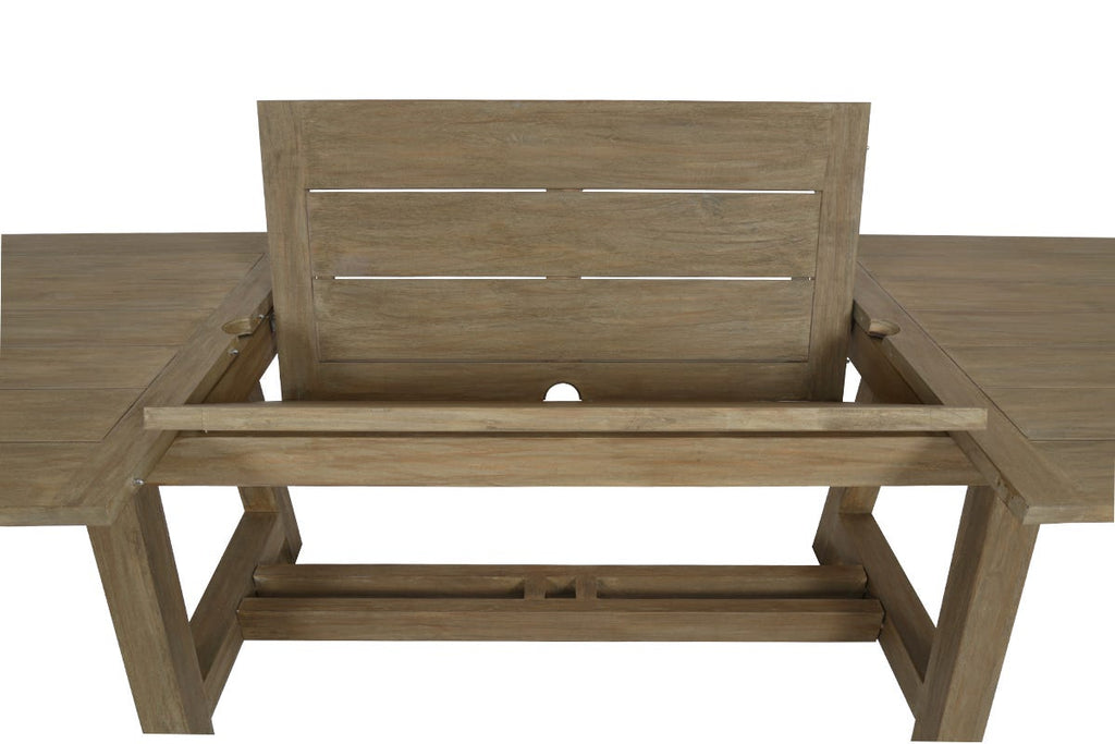 Coastal Teak Dining Table with Leaf Extension