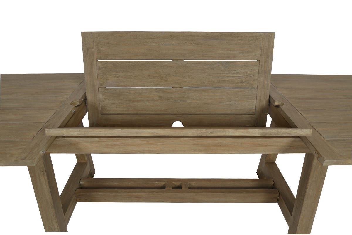 Coastal Teak Dining Table with Leaf Extension