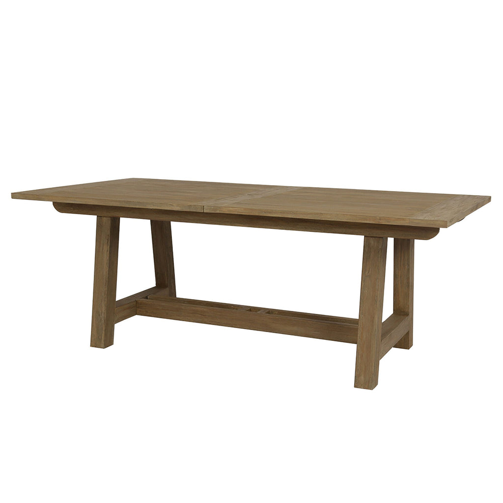 Coastal Teak Dining Table with Leaf Extension