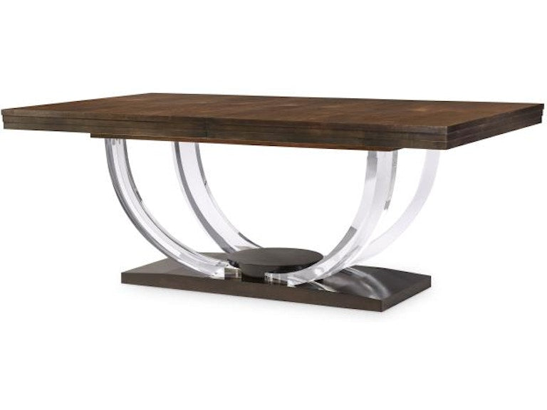 Century Furniture Omni Large Rectangular Dining Table With Acrylic Legs (Figured Walnut) 559-305-A