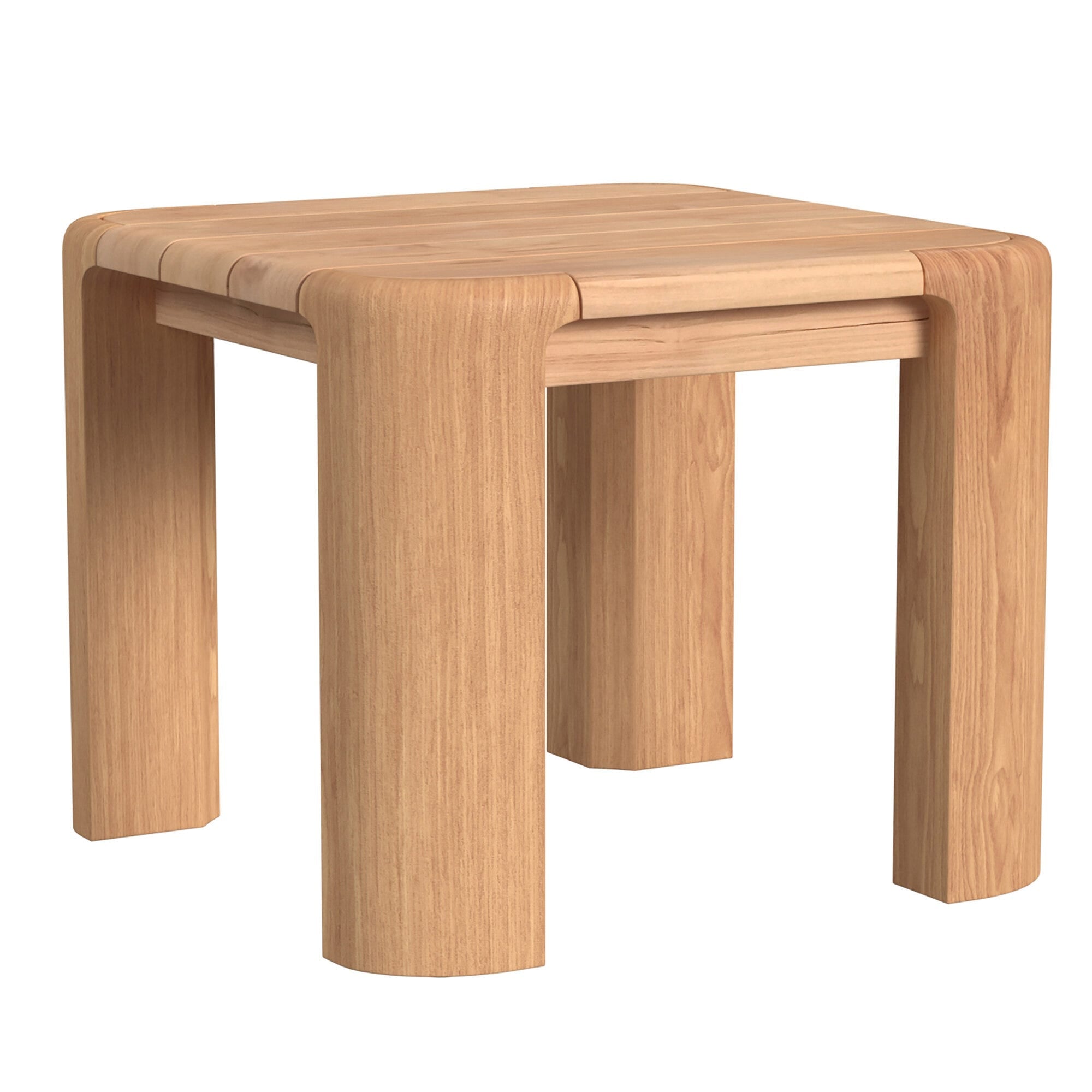 Natural Teak End Table Silo Image 1