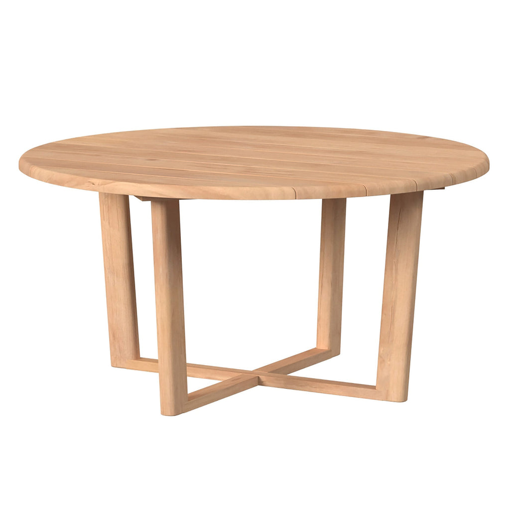 Natural Teak 56" Round Dining Table Silo Image 1