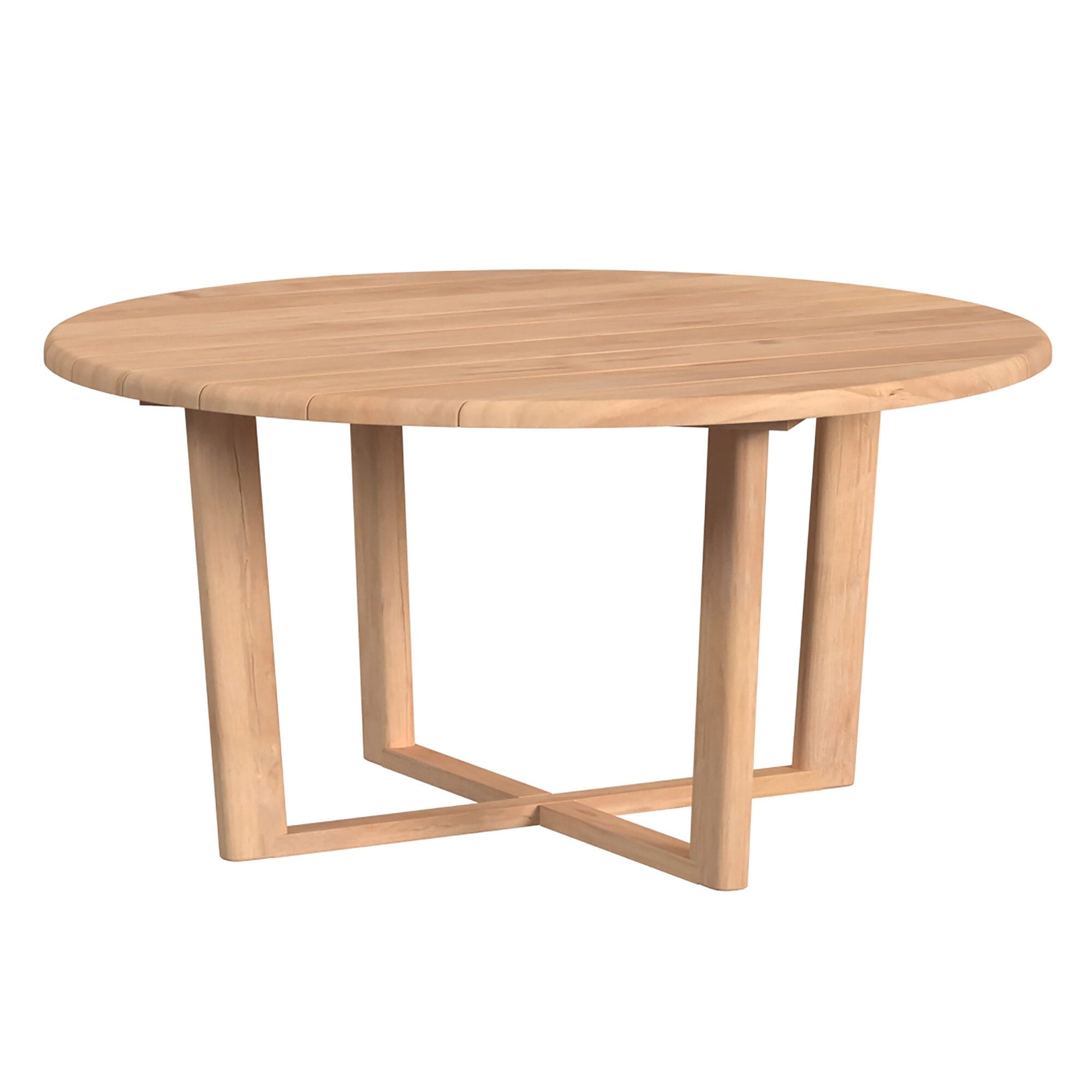 Natural Teak 56" Round Dining Table Silo Image 2
