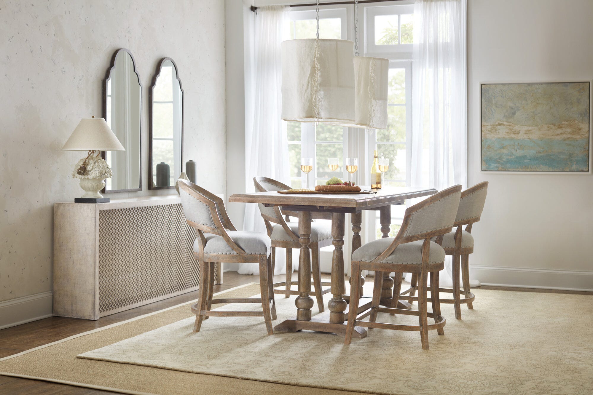 Boheme Garnier Barrel Back Counter Stool - Room View