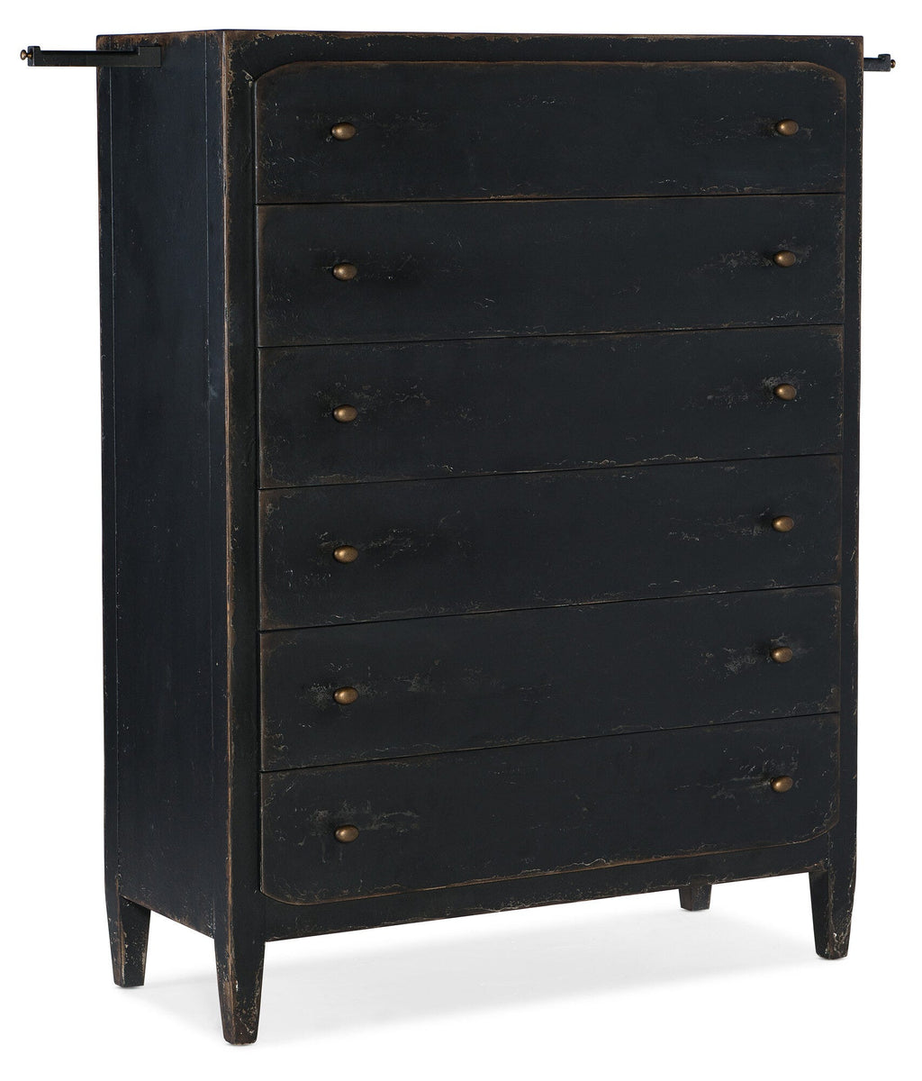 Ciao Bella Six-Drawer Chest- Black Open Silo Image