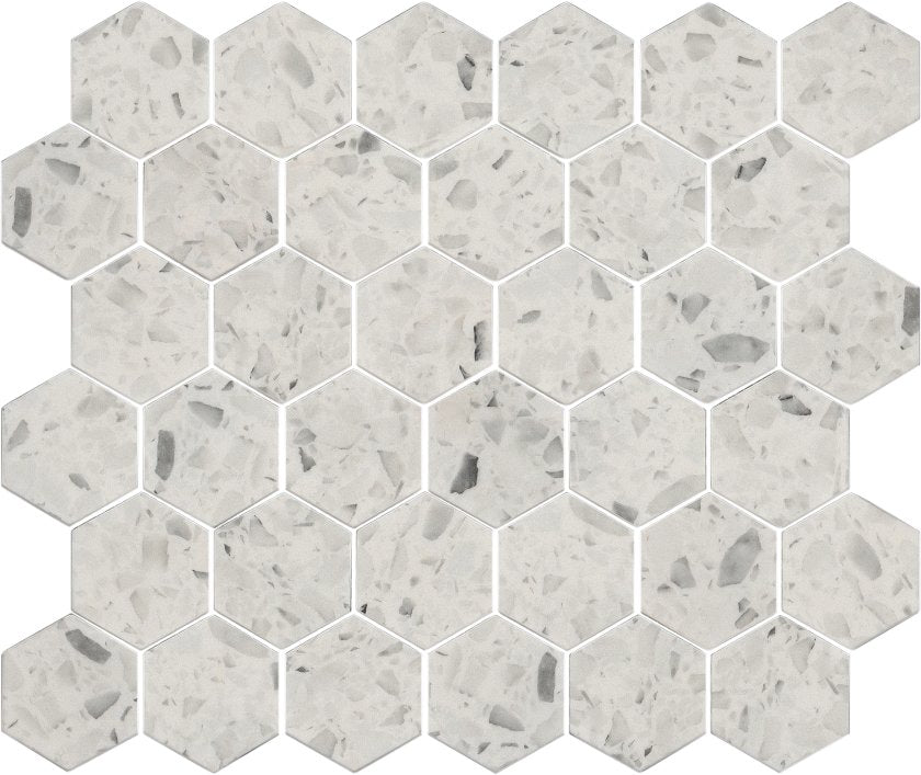 LUXE MODERNE 2" HEX MOS STREAMLINE WHITE MAIN