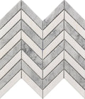 Roca Tile - Chevron Wh & Gr Marble Mosaic 11 x 12