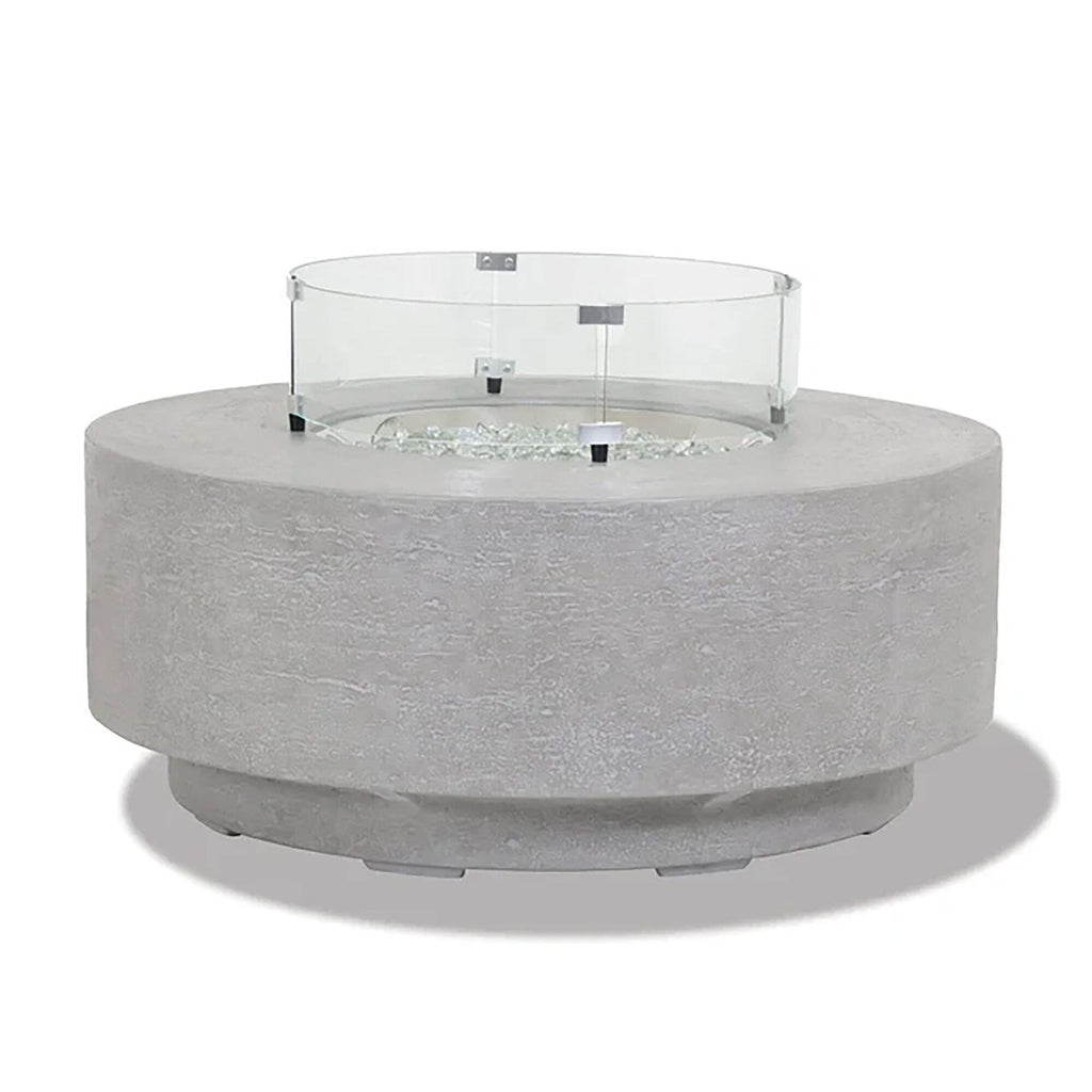 Round Fire Table Glass Surround
