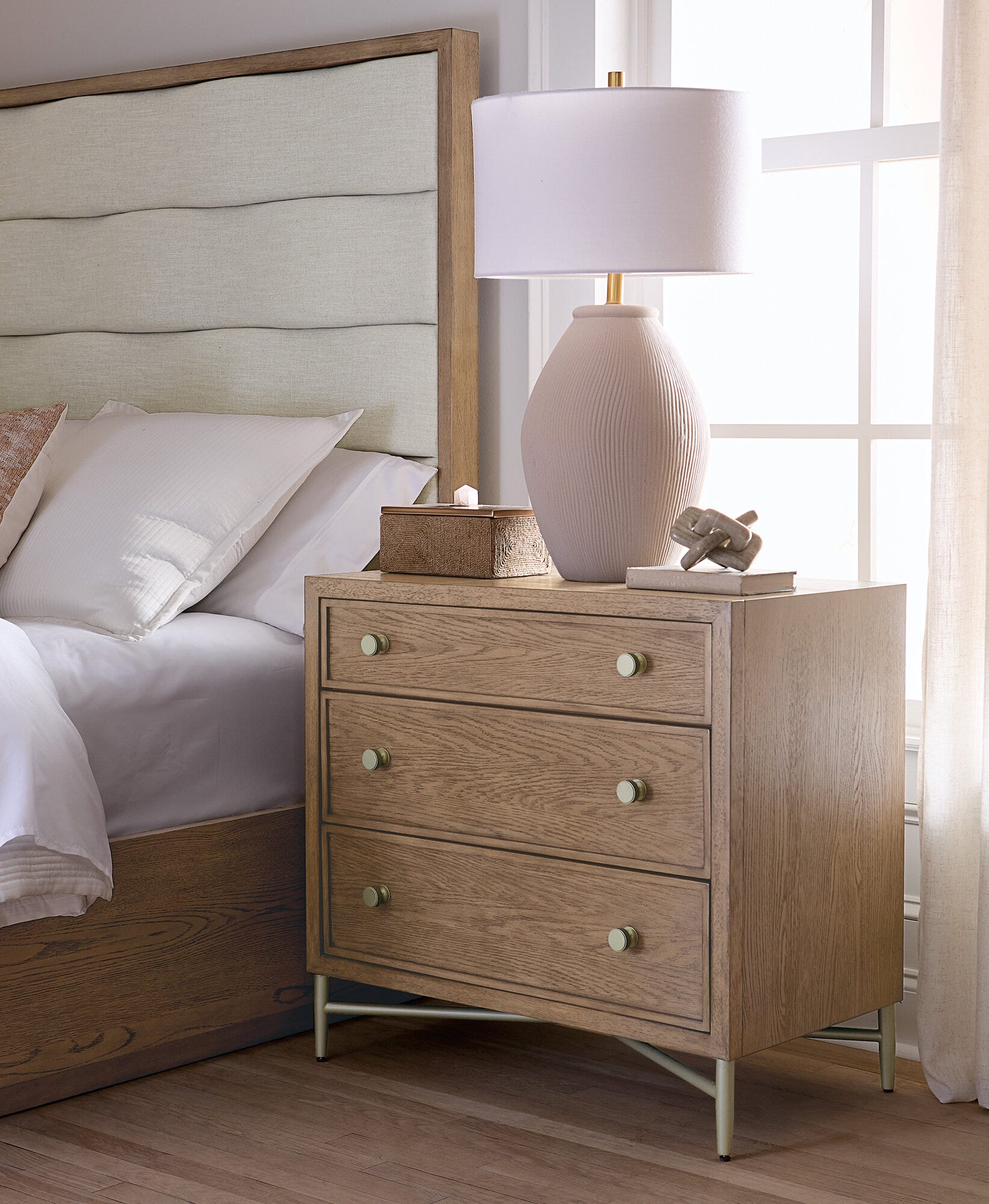 Sonnet Three-Drawer Nightstand Room Image 1
