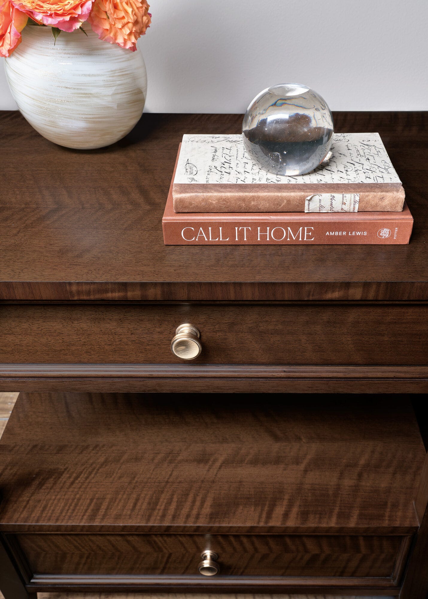 Archives Two-Drawer Nightstand Detail Image