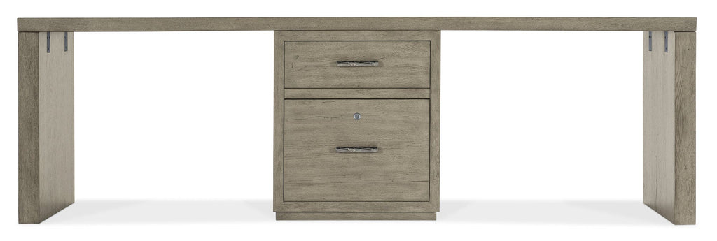 Linville Falls 96" Desk with One Centered File - Straight Silo Image