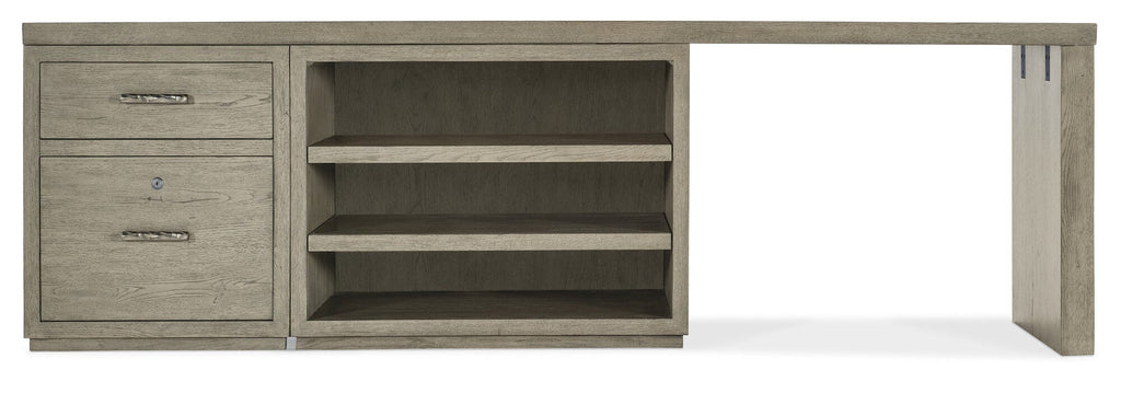 Linville Falls 96" Desk with File and Open Desk Cabinet - Straight
