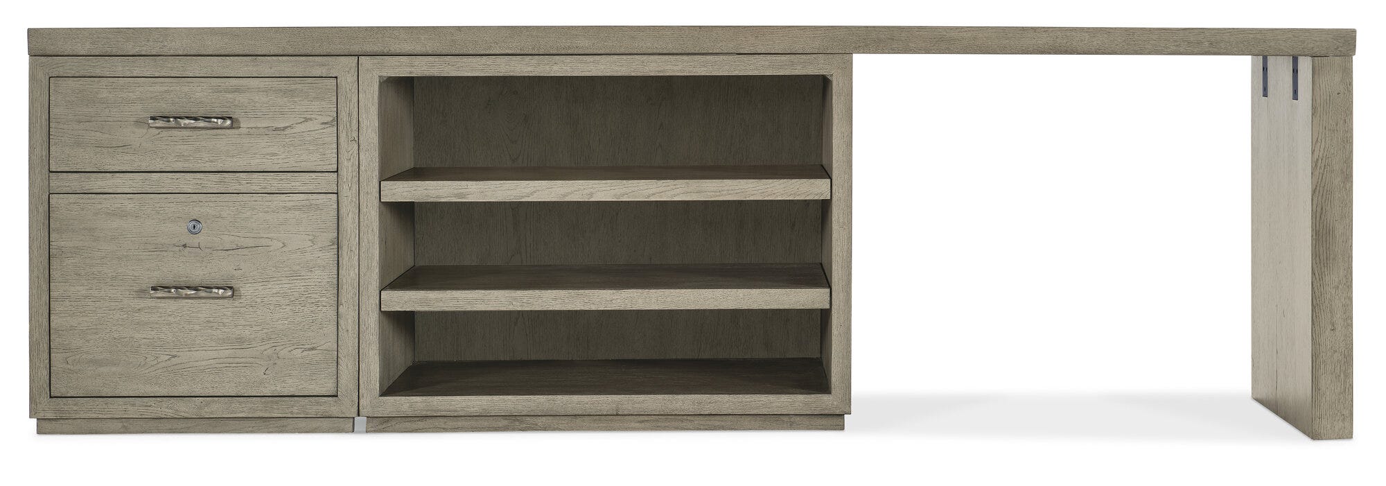 Linville Falls 96" Desk with File and Open Desk Cabinet - Straight