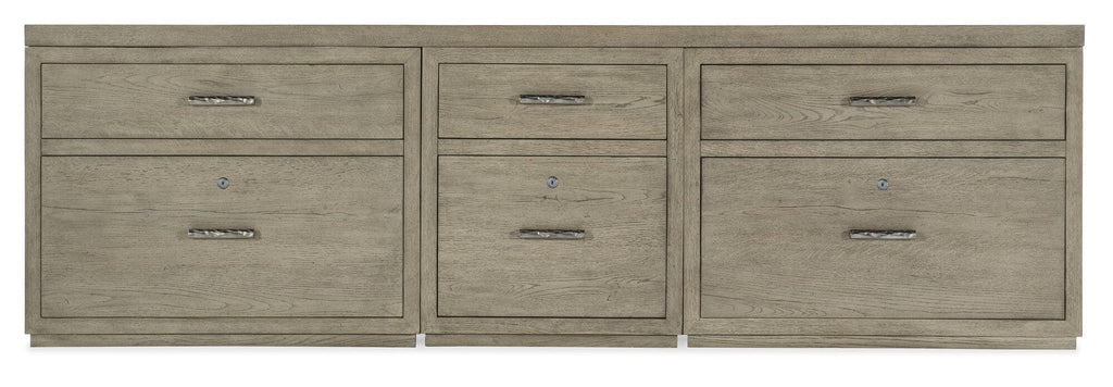 Linville Falls 96" Credenza with File and Two Lateral Files - Straight