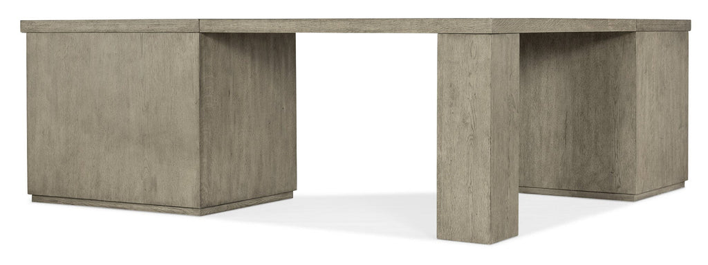 Linville Falls Corner Desk with File and Open Desk Cabinet - Back View