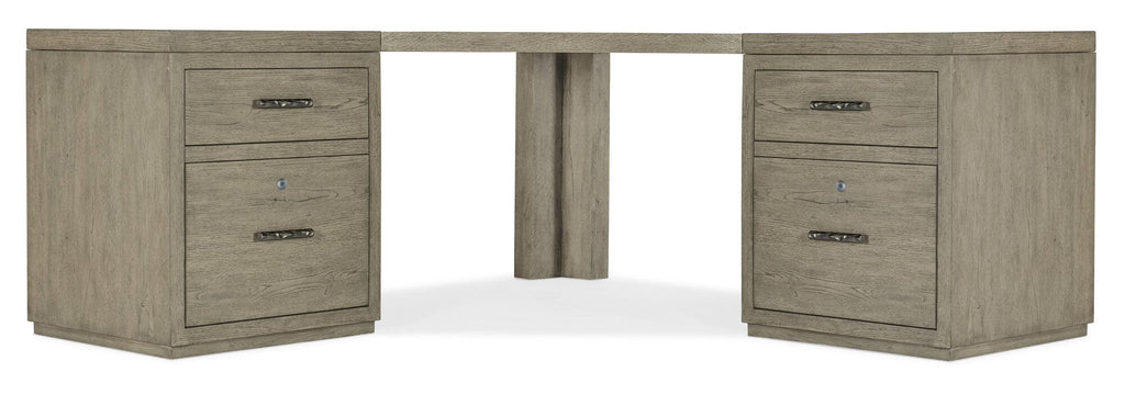 Linville Falls Corner Desk with Two Files - Straight Silo Image
