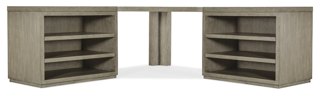 Linville Falls Corner Desk with Two Open Desk Cabinets - Straight