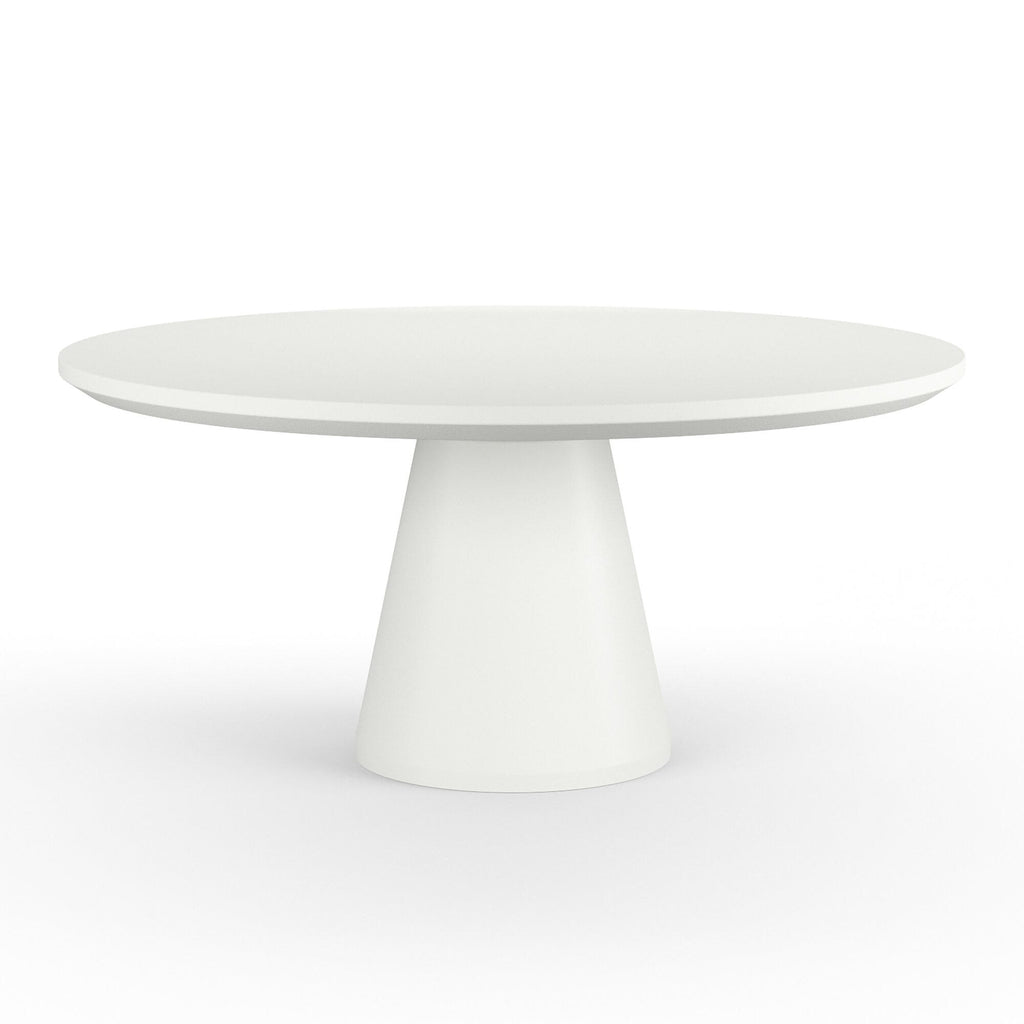 Pedestal Dining Table, Bone Finish