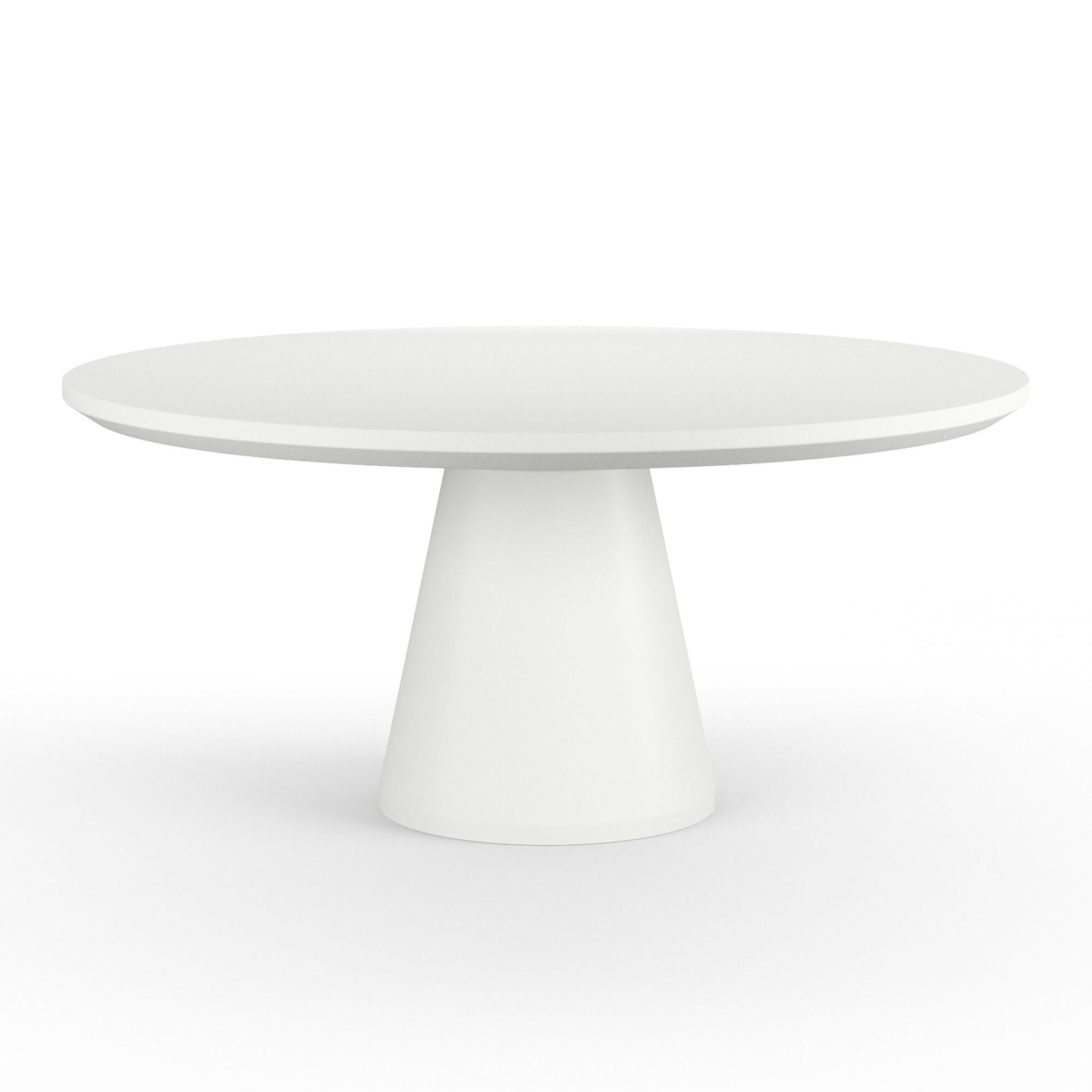 Pedestal Dining Table, Bone Finish