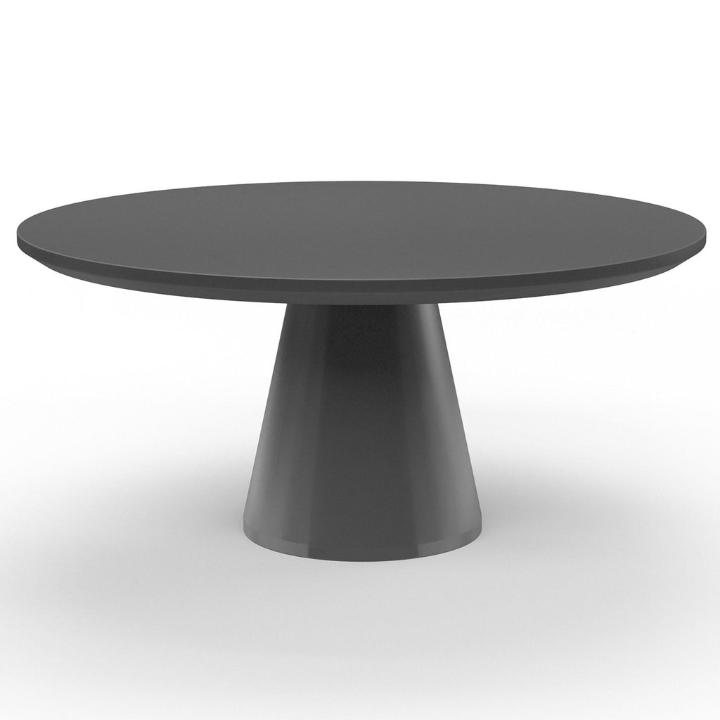 Pedestal Dining Table, Dark Gray Finish
