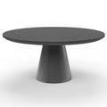 Pedestal Dining Table, Dark Gray Finish