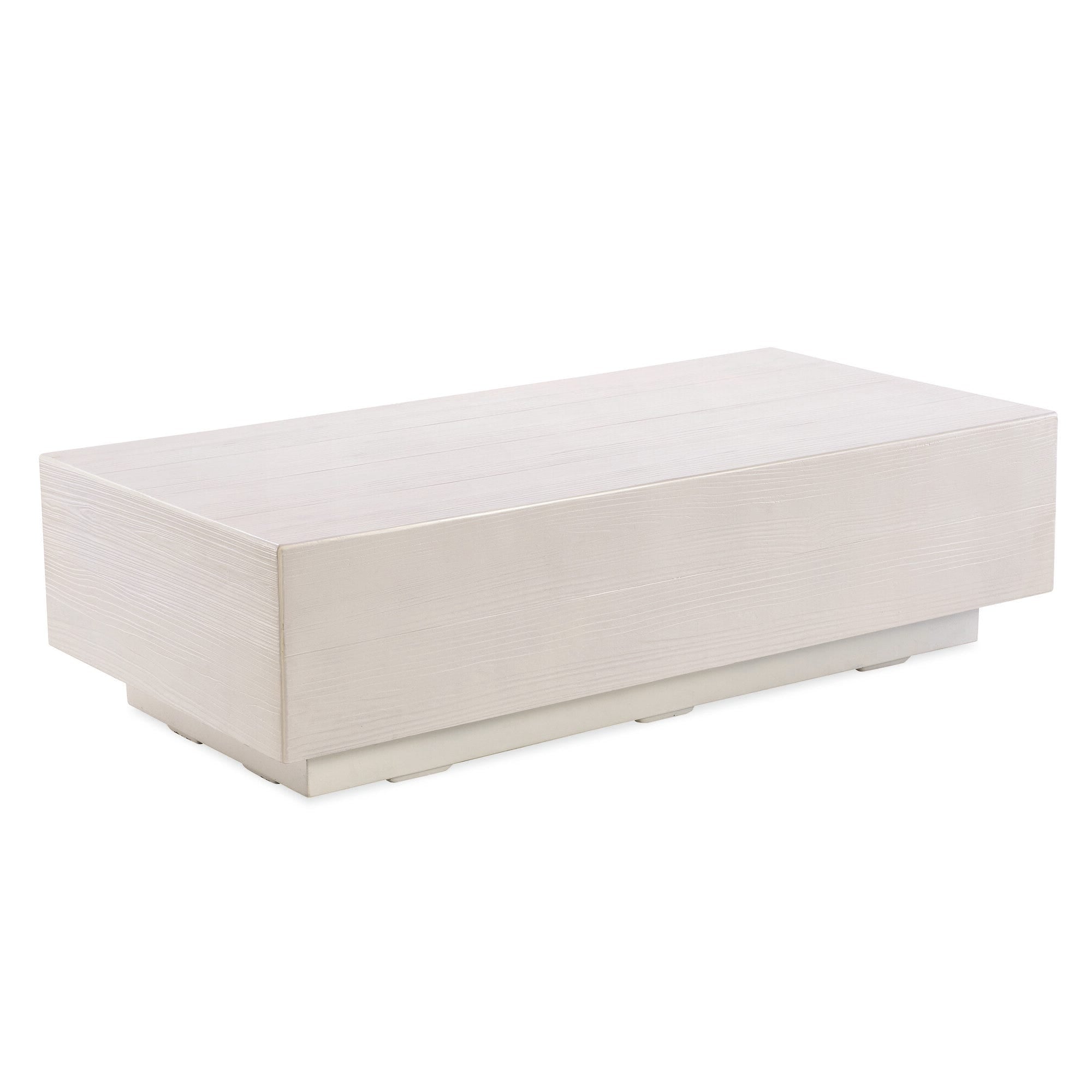 GRFC Faux Bois Coffee Table, Bone Finish