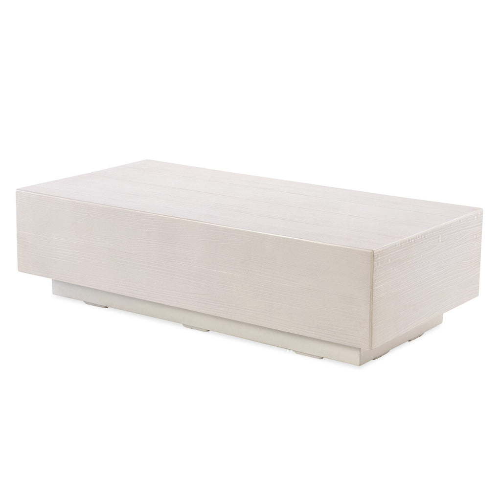 GRFC Faux Bois Coffee Table, Bone Finish